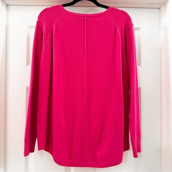 French Connection Babysoft Crew neck Jumper Sweater Bright Prosecco Pink sz LG - Picture 3 of 6